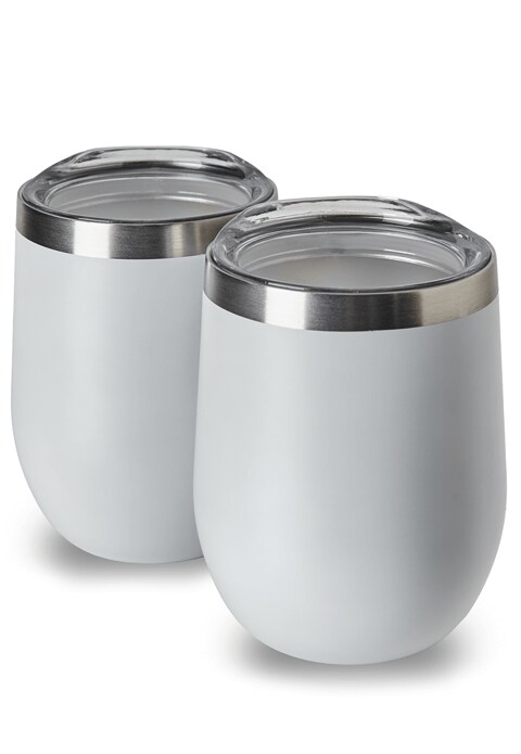 Stainless Steel White Tumblers (pack of 2) 